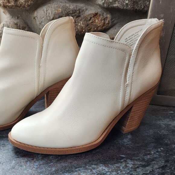 Anthropologie Joie Kayden Off White/Cream Leather Heeled Ankle Boots Size 10M - Picture 10 of 16
